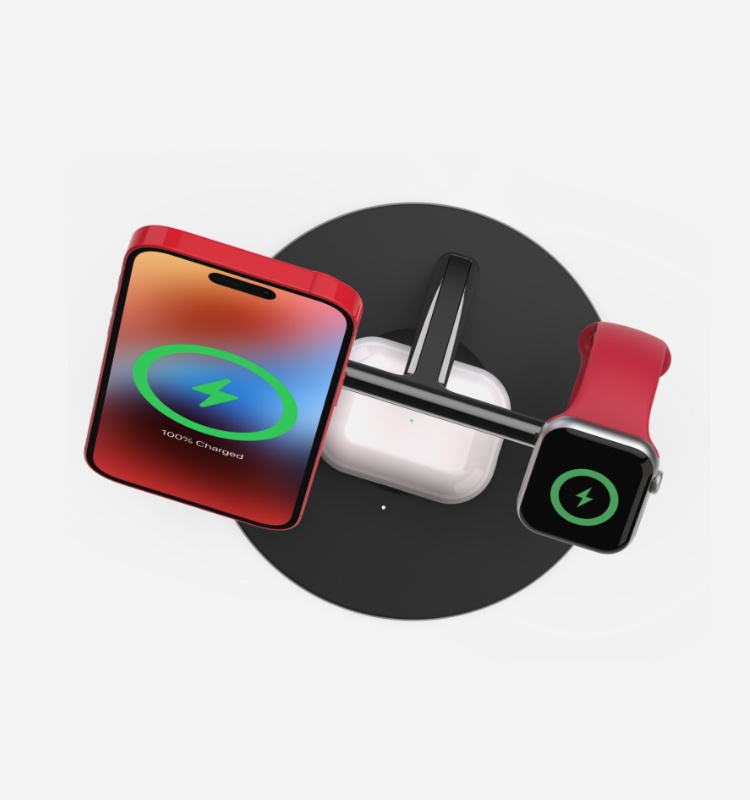 3-in-1 Wireless Charger with Official MagSafe Charging 15W