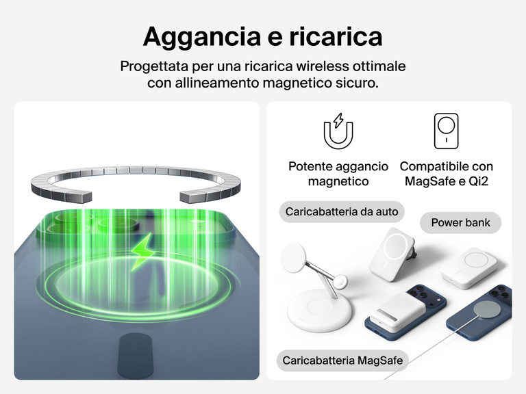 Close-up of Belkin SheerForce Grip Series Case for iPhone 17 with textured edges for secure, comfortable handling.