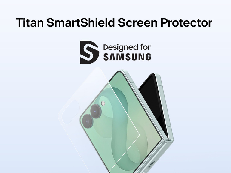 Belkin Titan SmartShield Anti-Reflective Screen Protector for Samsung Galaxy Z 8 with durable reinforced glass and full-screen coverage.