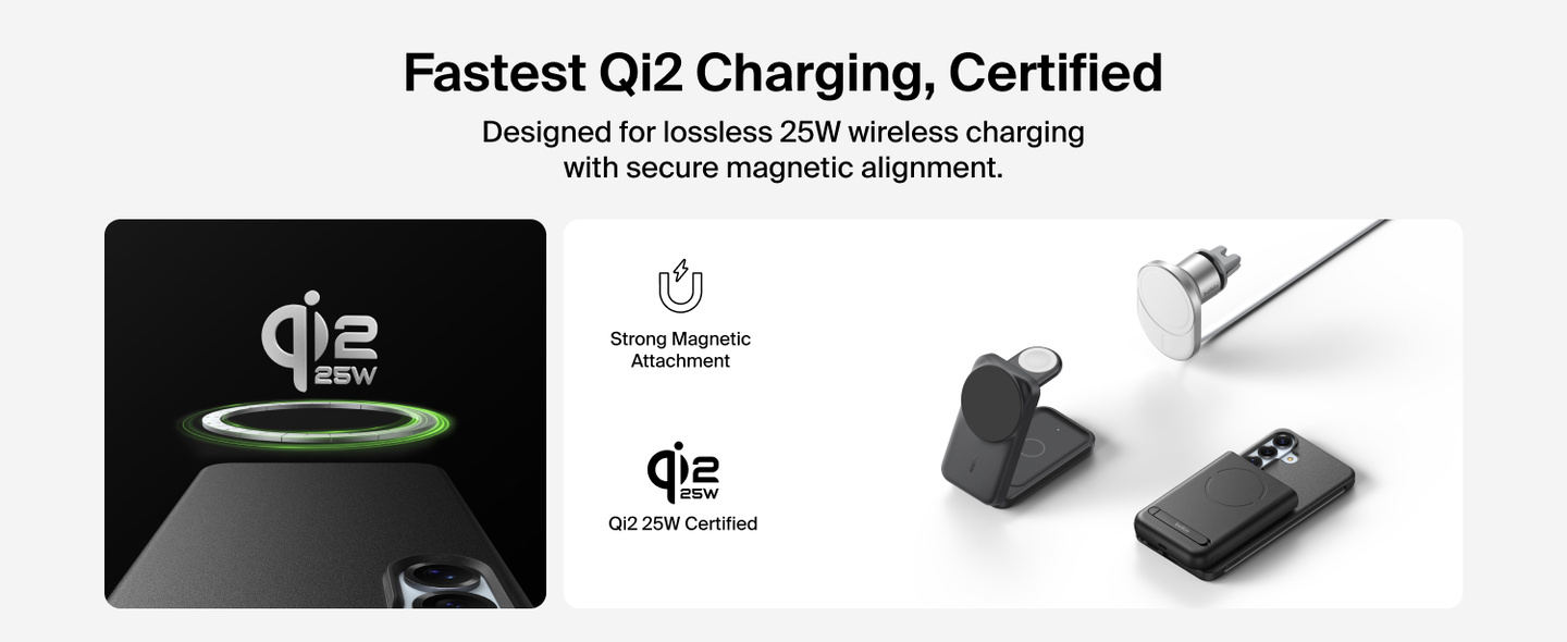 Qi2 magnetic wireless charging support on the Belkin SheerForce Protect Series Case