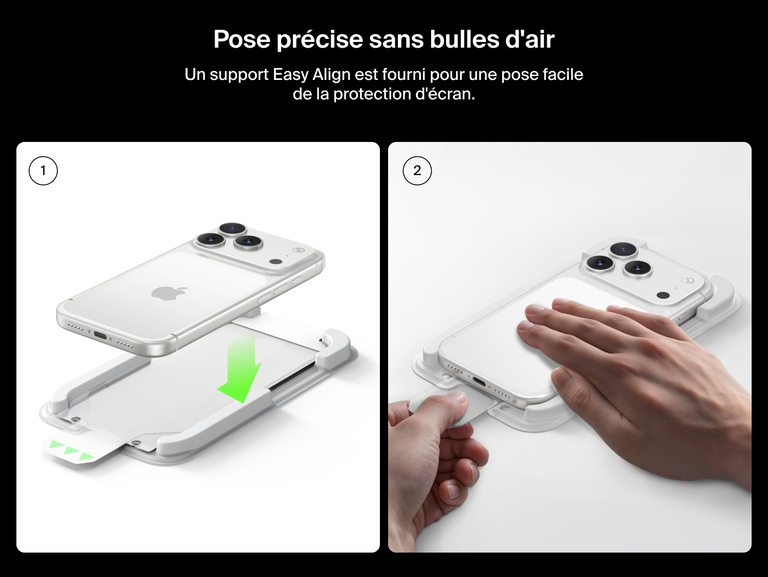 Belkin ScreenForce UltraGlass 2 Screen Protector includes an Easy Align tray for precise, bubble-free installation on iPhone.