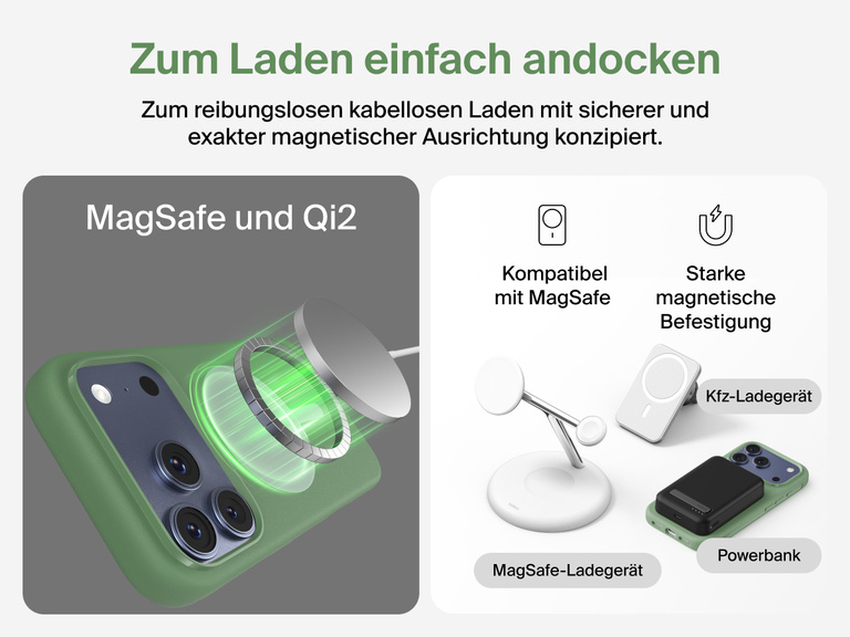 Belkin H&uuml;lle der SheerForce Protect Serie f&uuml;r iPhone 17 mit erh&ouml;hten R&auml;ndern zum Bildschirm- und Kameraschutz, entwickelt zum nahtlosen magnetischen, kabellosen Laden.