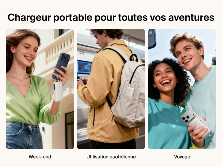 Belkin UltraCharge 10K power bank with integrated USB-C cable and digital display used for portable charging during travel, commuting, and everyday carry