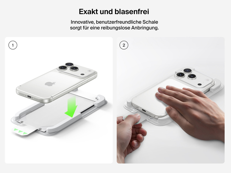 Belkin ScreenForce InvisiGlass Screen Protector with precise, bubble-free installation using easy alignment tray.