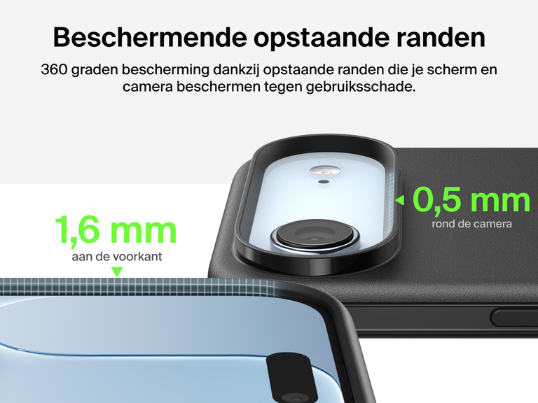 Belkin ScreenForce Protect-hoesje voor de iPhone 17, met opstaande randen en valbescherming conform militaire normen, tot 4 m.