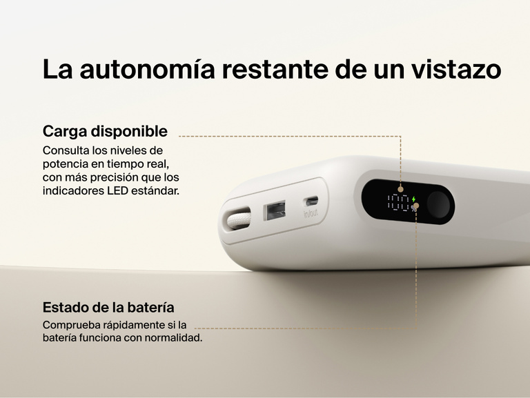 Belkin UltraCharge 20K 45W power bank with digital display showing real-time battery percentage and charging status for accurate power monitoring