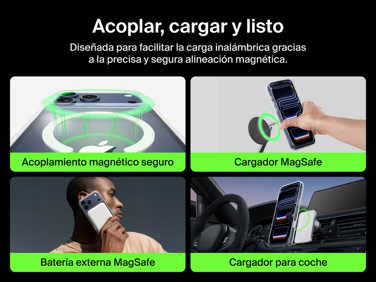 Belkin SheerForce Clear Series Case for iPhone 17 supports MagSafe accessories with strong magnetic attachment for chargers, power banks, and car mounts.