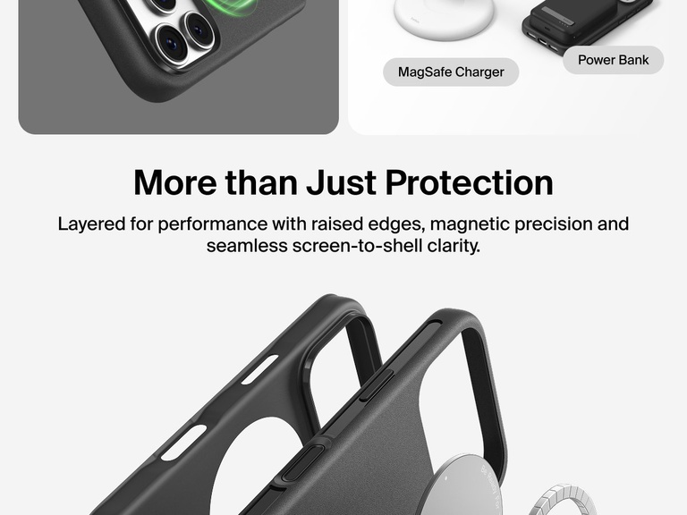 Belkin ScreenForce Protect Series Case for iPhone 17 with MagSafe and Qi2 compatibility for strong magnetic attachment to chargers and accessories.