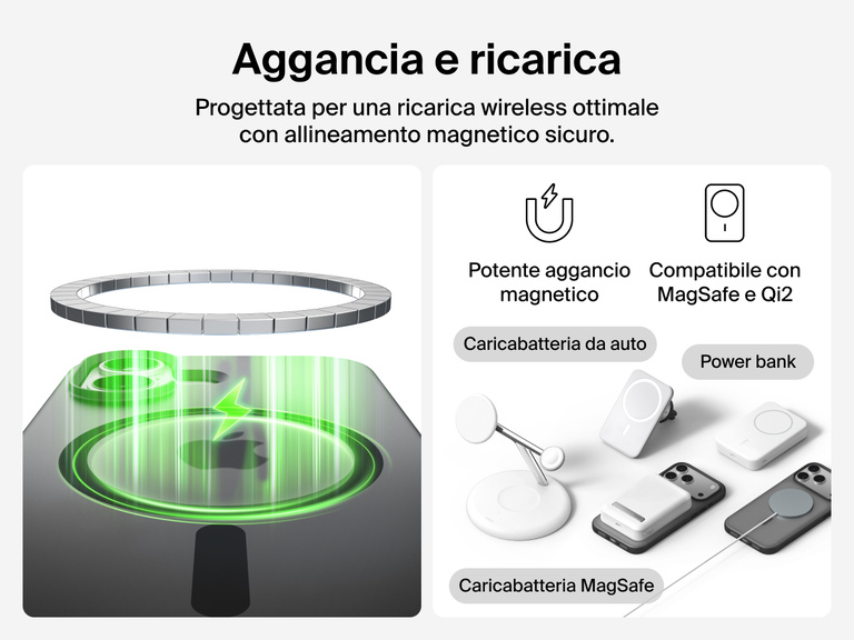 Close-up of Belkin SheerForce Grip Series Case for iPhone 17 with textured edges for secure, comfortable handling.