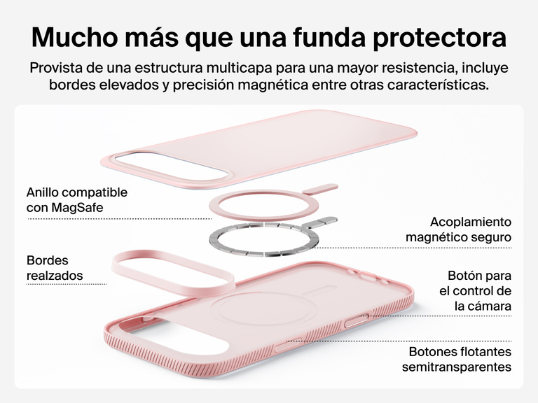 Belkin SheerForce Grip Series Case for iPhone 17 supports MagSafe and Qi2 wireless charging with strong magnetic alignment.