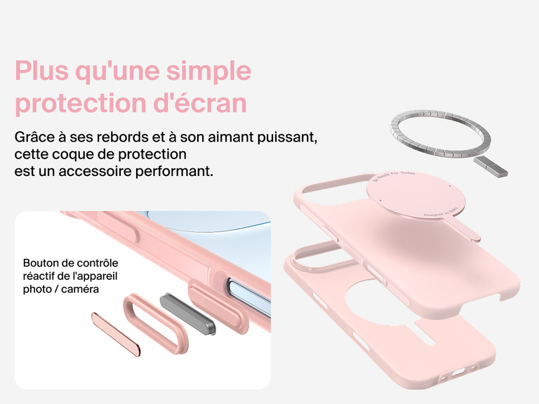Coque de protection Belkin ScreenForce Protect Series pour iPhone 17 compatible MagSafe et Qi2 pour une fixation magn&eacute;tique s&eacute;curis&eacute;e sur les chargeurs et accessoires.