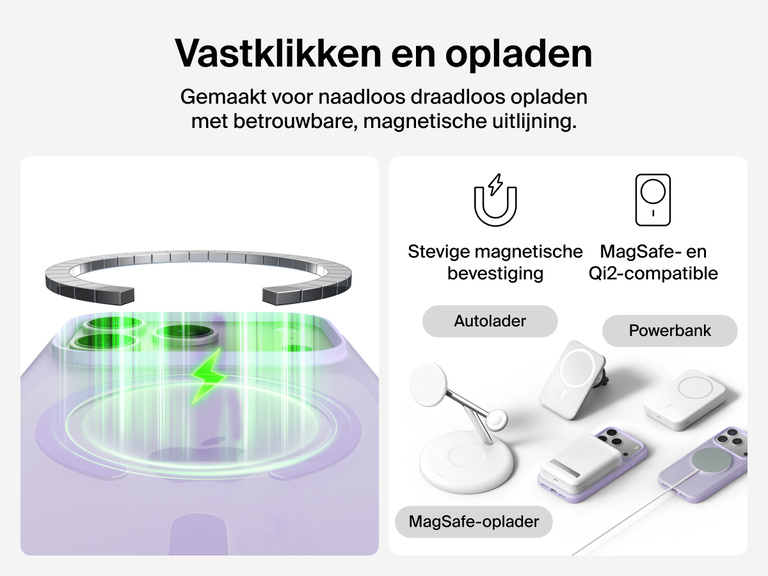 Close-up of Belkin SheerForce Grip Series Case for iPhone 17 with textured edges for secure, comfortable handling.