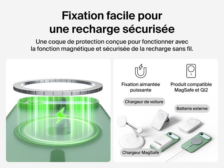 Close-up of Belkin SheerForce Grip Series Case for iPhone 17 with textured edges for secure, comfortable handling.
