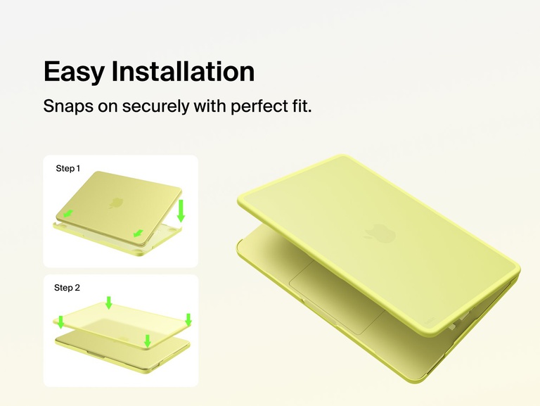 Easy Installation: hard shell case snaps on securely in two steps