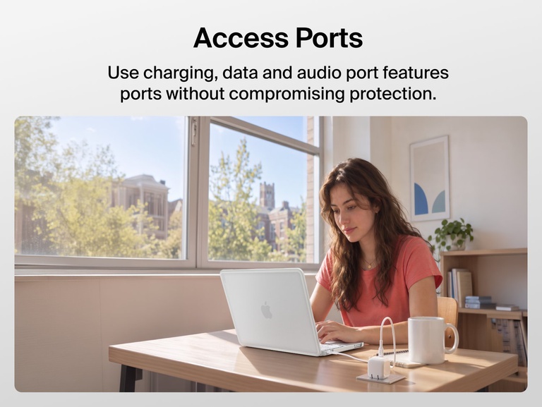 Access Ports: use charging, data, and audio ports without compromising protection