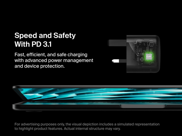 Belkin BoostCharge Pro Dual USB-C GaN Wall Charger 50W with PD 3.1 technology provides fast, efficient, and secure charging with advanced power management and device protection.