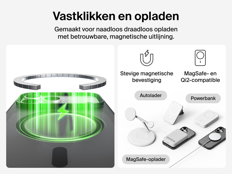 Close-up of Belkin SheerForce Grip Series Case for iPhone 17 with textured edges for secure, comfortable handling.
