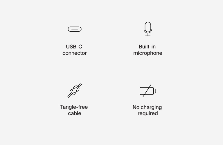 SoundForm Wired Earbuds with USB-C Connector
