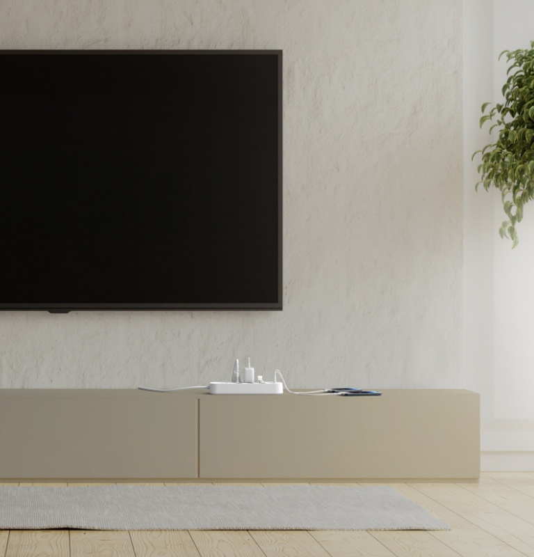 Die Belkin Mehrfachsteckdose mit Überspannungsschutz, 6 Steckdosen und USB-C- und USB-A-Anschluss ist auf Sicherheit ausgelegt.