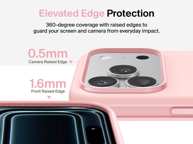 Belkin ScreenForce Protect Series Case for iPhone 17 with elevated edge design and military-grade drop protection up to 13 feet.