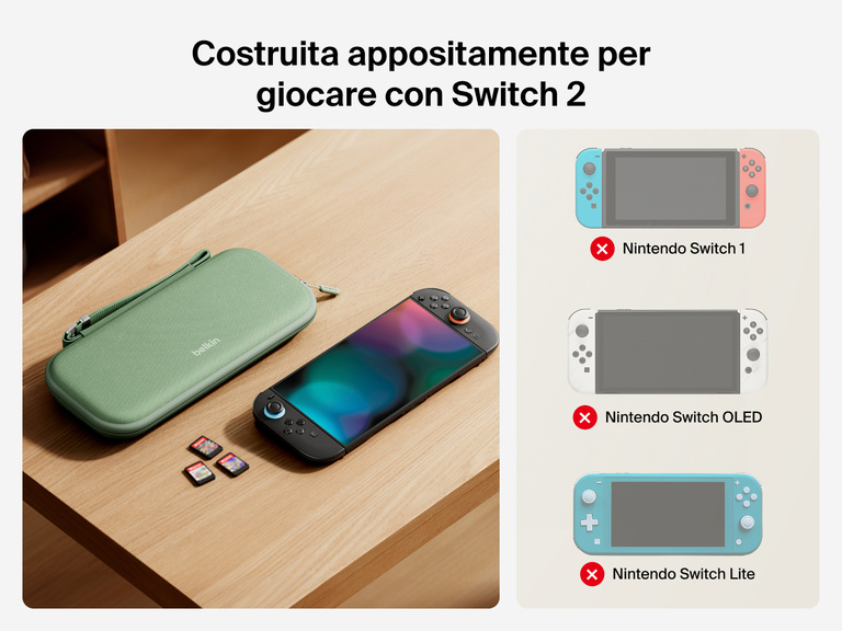 Illustrazione di un supporto di ricarica magnetica compatto 3 in 1 BoostCharge Belkin che ricarica un iPhone, un Apple Watch e gli AirPods tramite la tecnologia di ricarica wireless rapida Qi2.