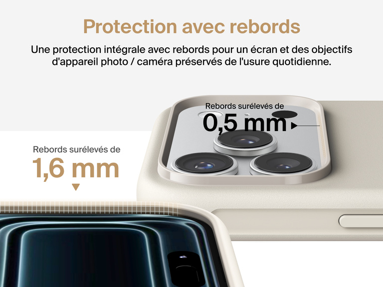 Coque de protection Belkin ScreenForce Protect Series pour iPhone 17 avec rebords et protection anti-impacts de chutes de moins de 4&nbsp;m.