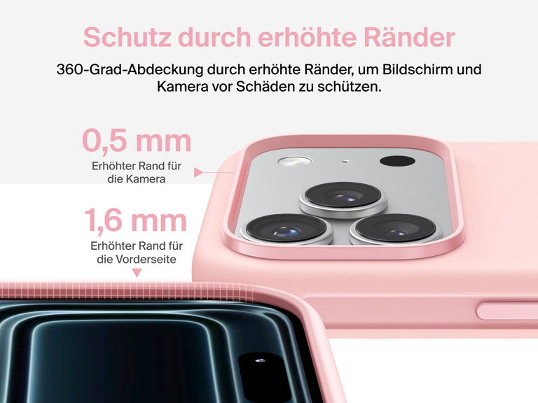 Belkin H&uuml;lle der SheerForce Protect Serie f&uuml;r das iPhone 17 mit erh&ouml;hten R&auml;ndern, die dem Milit&auml;rstandard f&uuml;r Schutz bei Aufprall aus bis zu 4&nbsp;m H&ouml;he entspricht.