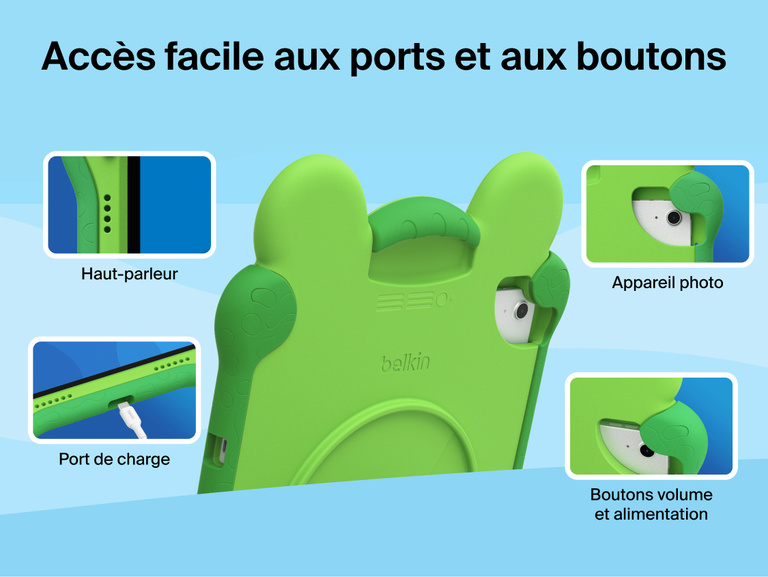 Disney Toy Story 5 Lilypad Case for iPad 10th and 11th Gen close-up showing precise cutouts for speakers charging port camera and access to buttons
