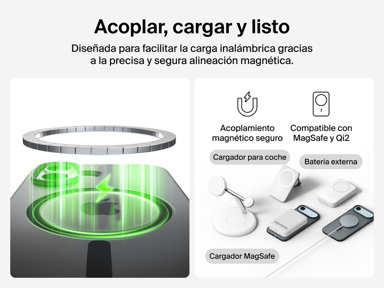 Close-up of Belkin SheerForce Grip Series Case for iPhone 17 with textured edges for secure, comfortable handling.