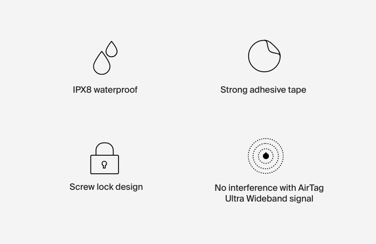 Waterproof Secure Holder with Adhesive for AirTag 