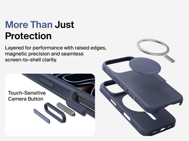 Belkin ScreenForce Protect Series Case for iPhone 17 with MagSafe and Qi2 compatibility for strong magnetic attachment to chargers and accessories.