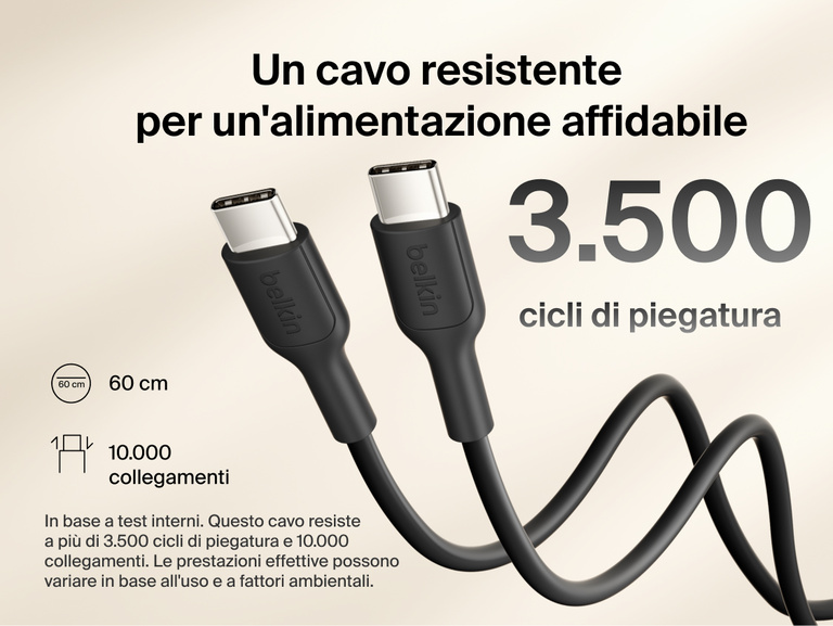 Slim Magnetic Power Bank 10K with Qi2 USB-C cable detail showing durable connectors and bend resistance performance