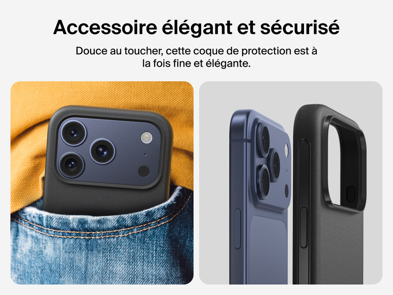Coque de protection Belkin ScreenForce Protect&nbsp;Series pour iPhone&nbsp;17 avec bouton de contr&ocirc;le r&eacute;actif pour l'appareil photo et design en couches pour une protection durable, pr&eacute;cise et magn&eacute;tique.