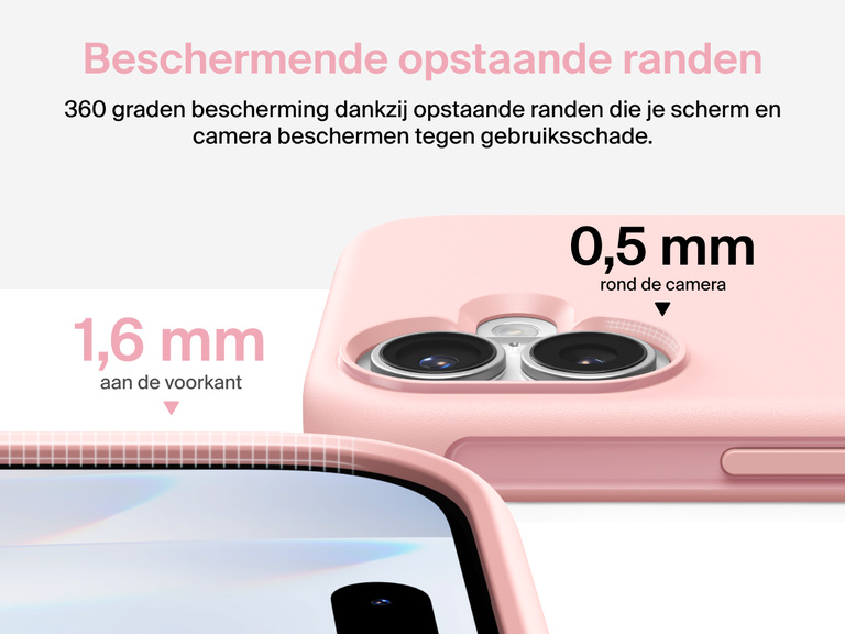 Belkin ScreenForce Protect-hoesje voor de iPhone 17, met opstaande randen ter bescherming van het scherm en de camera en dat gemaakt is ter ondersteuning van naadloos magnetisch draadloos opladen.