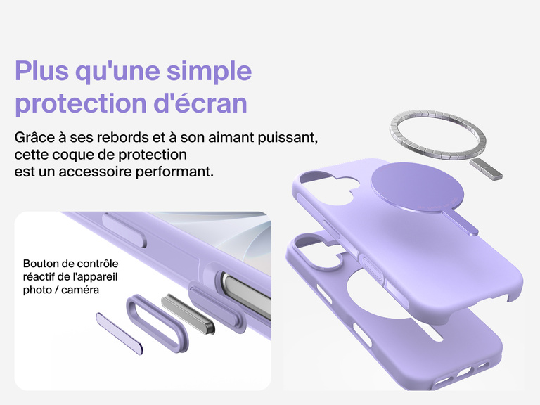 Coque de protection Belkin ScreenForce Protect Series pour iPhone 17 compatible MagSafe et Qi2 pour une fixation magn&eacute;tique s&eacute;curis&eacute;e sur les chargeurs et accessoires.