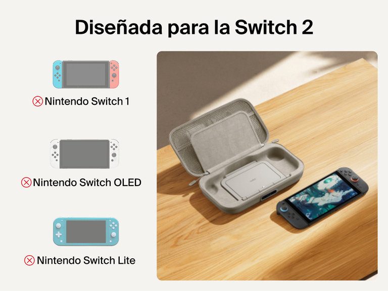 Belkin Gaming Charging Case Pro for Nintendo Switch 2 shown with custom-fit interior and compatibility notice indicating it is designed exclusively for Switch 2, not Switch, Switch OLED, or Switch Lite.