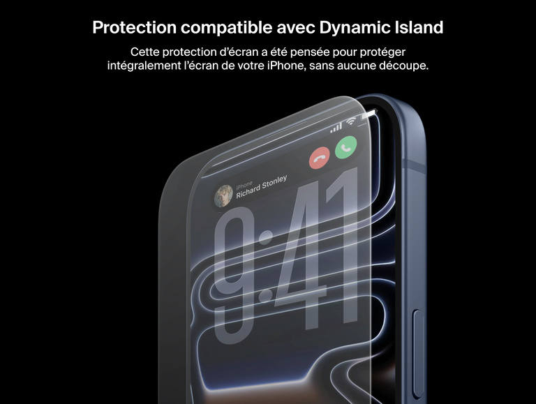 Belkin ScreenForce UltraGlass 2 Screen Protector is Dynamic Island compatible, preserving full iPhone display without cutouts.