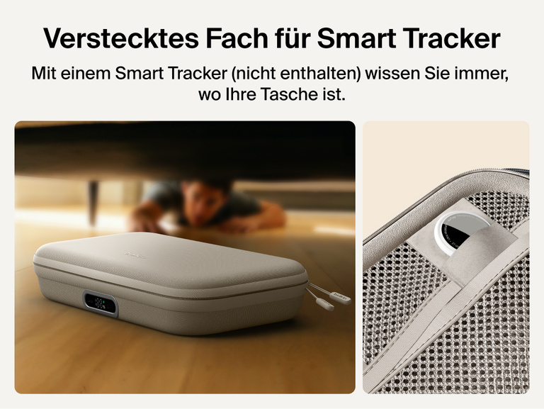 Belkin Gaming Charging Case Pro for Nintendo Switch 2 shown with hidden smart tracker compartment for adding a compatible tracker to help locate the case.