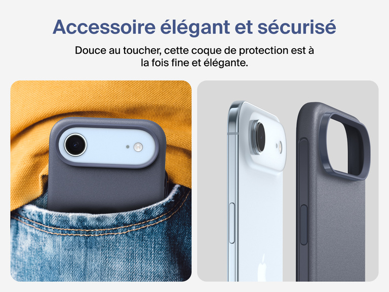 Coque de protection Belkin ScreenForce Protect&nbsp;Series pour iPhone&nbsp;17 avec bouton de contr&ocirc;le r&eacute;actif pour l'appareil photo et design en couches pour une protection durable, pr&eacute;cise et magn&eacute;tique.