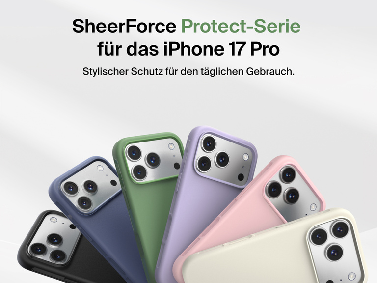 Belkin H&uuml;lle der SheerForce Protect Serie f&uuml;r das iPhone 17, die schlanken aber strapazierf&auml;higen Ger&auml;teschutz f&uuml;r den Alltag bietet.