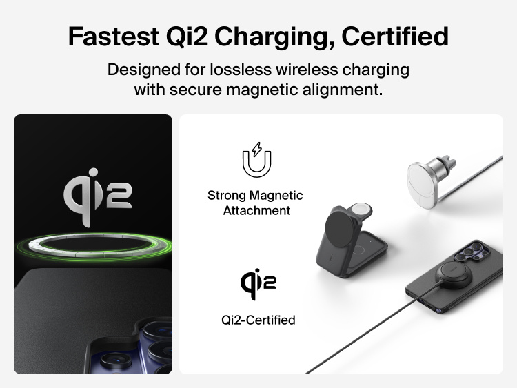 Belkin SheerForce Protect Series Case for Samsung Galaxy S26 supporting Qi2 25W certified wireless charging with strong magnetic alignment for fast, secure power delivery.