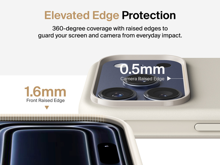 Belkin ScreenForce Protect Series Case for iPhone 17 with elevated edge design and military-grade drop protection up to 13 feet.