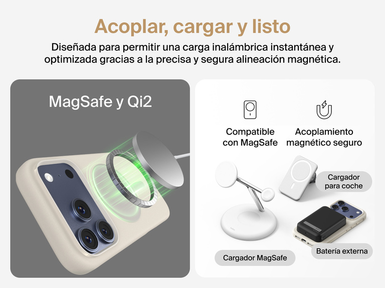 La funda SheerForce Protect Series para iPhone 17 de Belkin cuenta con bordes realzados para preservar efizcamente la pantalla y las lentes de la c&aacute;mara y su dise&ntilde;o no obstaculiza la carga magn&eacute;tica inal&aacute;mbrica.