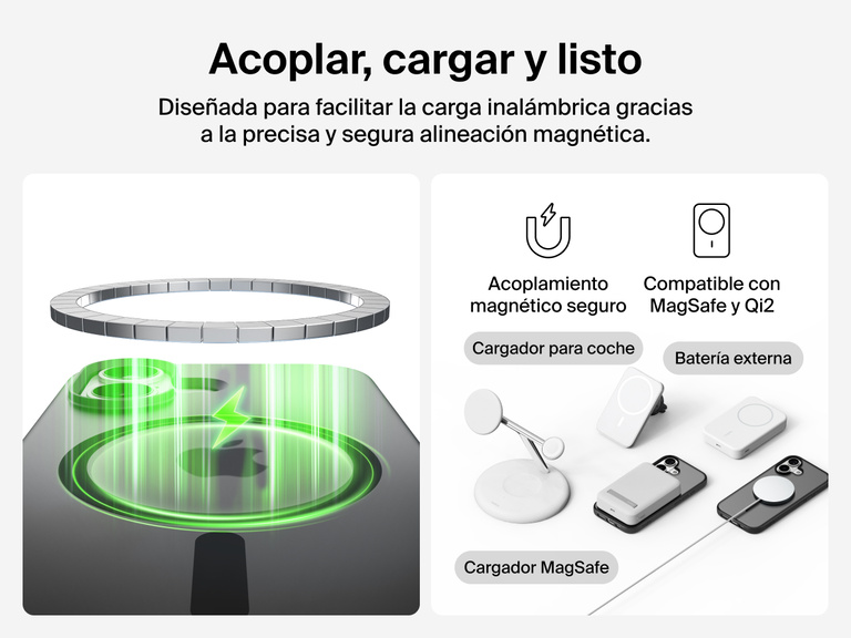 Close-up of Belkin SheerForce Grip Series Case for iPhone 17 with textured edges for secure, comfortable handling.