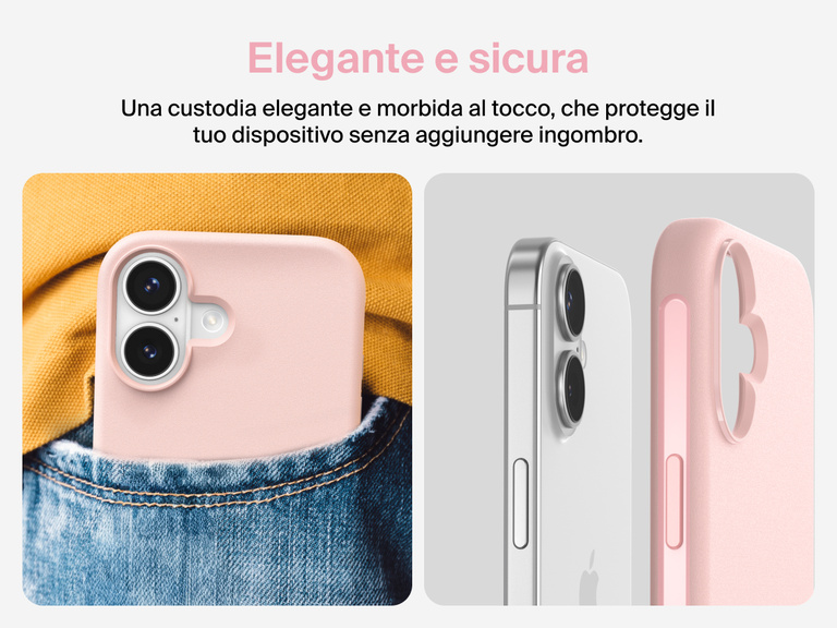 Immagine della custodia Belkin SheerForce Protect Series per iPhone 17 con pulsante touch per la fotocamera e design a strati per garantire un aggancio magnetico ottimale e una protezione durevole.