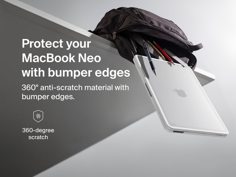 Protect your MacBook Neo with bumper edges and 360&not;&infin; anti-scratch material