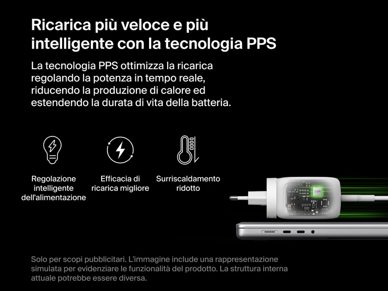 BoostCharge Pro 3-Port GaN Wall Charger 100W shown with internal PPS technology visualization, enabling smart power adjustment for reduced heat, improved efficiency, and extended battery life.
