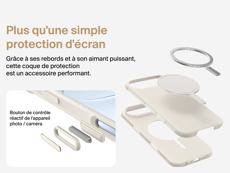Coque de protection Belkin ScreenForce Protect Series pour iPhone 17 compatible MagSafe et Qi2 pour une fixation magn&eacute;tique s&eacute;curis&eacute;e sur les chargeurs et accessoires.