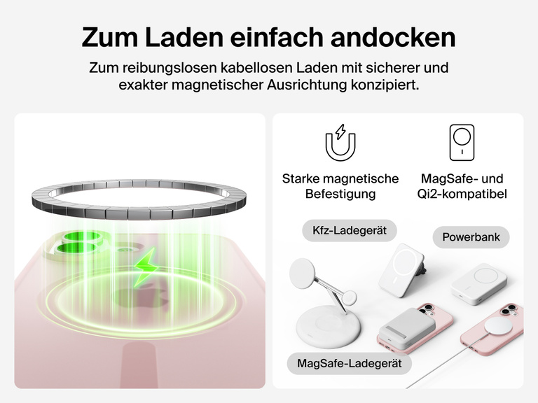 Close-up of Belkin SheerForce Grip Series Case for iPhone 17 with textured edges for secure, comfortable handling.