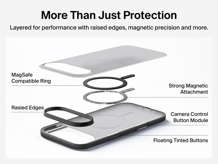 Belkin SheerForce Grip Series Case for iPhone 17 supports MagSafe and Qi2 wireless charging with strong magnetic alignment.